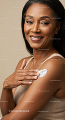 Beautiful Woman Applying Sunscreen for Healthy Glowing Skin