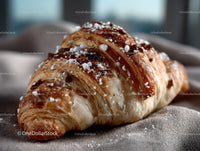 Delicious Chocolate Croissant Pastry with Flaky Layers and Sweet Topping