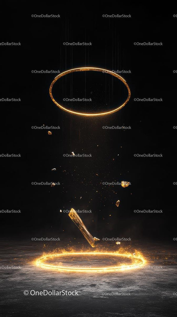 Magical Fiery Ring with Sparks and Glowing Particles