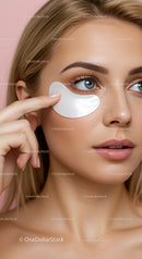 Close-up of Woman Applying Under-Eye Patches for Skin Rejuvenation