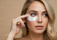 Young Woman Applying Under Eye Patches for Skincare and Beauty Routine
