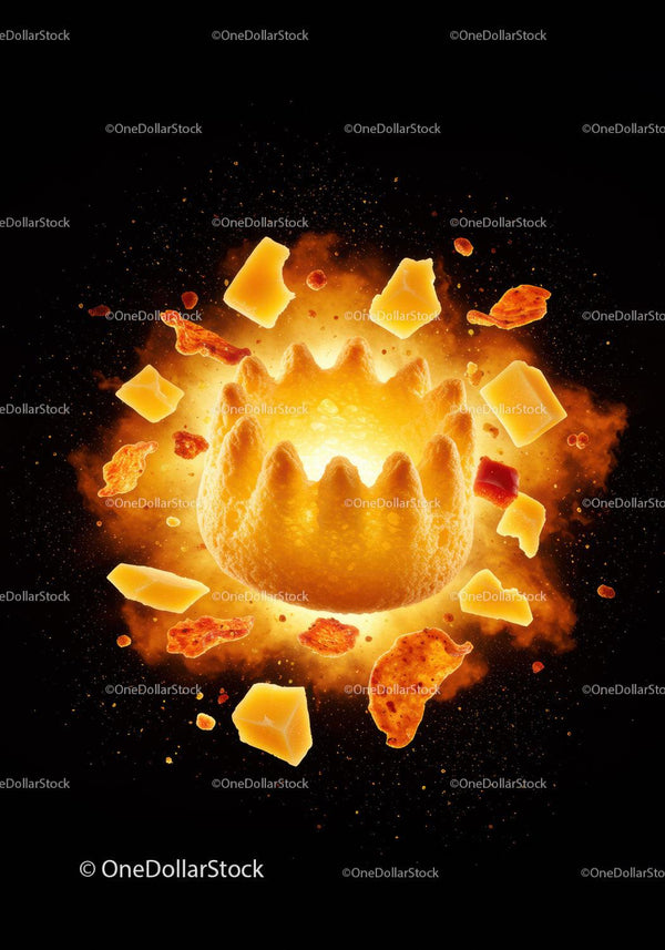 Close Up of Crispy Snack with Cheese Explosion