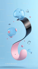 Wireless Bluetooth Earbuds in Pink and Black with Clear Design