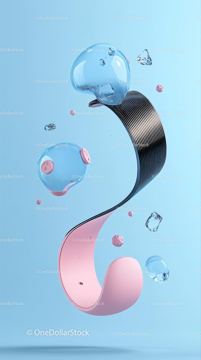 Wireless Bluetooth Earbuds in Pink and Black with Clear Design