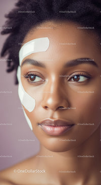 Elegant Black Woman with Smooth Skin and Natural Hair Close-up Portrait