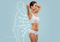 Healthy Fit Woman with Body Outline and Wellness Concept