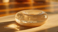 Luxurious Golden Glass Gemstone with Sparkling Glitter in Sunlight