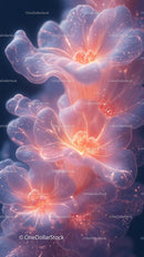 Glowing Jellyfish Flowers in Ethereal Bioluminescent Scene