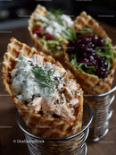 Ice Cream in Waffle Cone with Mixed Berries and Herbs