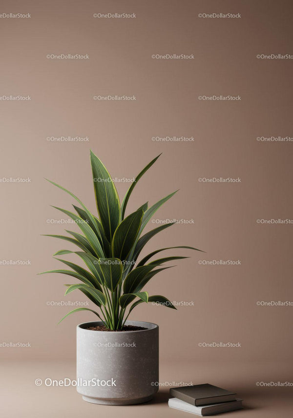 Elegant Green Dracaena in Modern Grey Pot for Indoor Decor