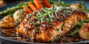 Fresh Grilled Salmon with Asparagus and Herbs for Healthy Dining