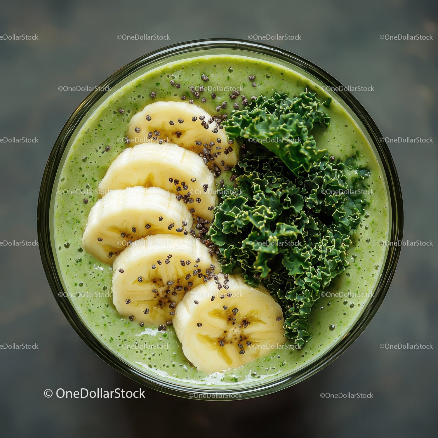 Green Banana Kale Smoothie with Chia Seeds for Healthy Lifestyle