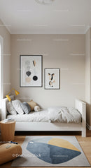 Modern Children's Bedroom with Abstract Wall Art and Cozy Decor