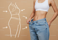 Female Body Measurement in Casual Fitness Outfit with Jeans