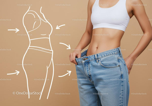 Female Body Measurement in Casual Fitness Outfit with Jeans