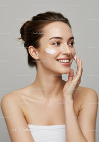 Young Woman Applying Facial Moisturizer for Radiant Skin