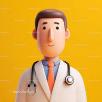 Friendly Doctor Figurine with Stethoscope for Healthcare Professionals