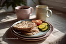 Healthy Breakfast with Toasted Bread Tomato and Cucumber Slices