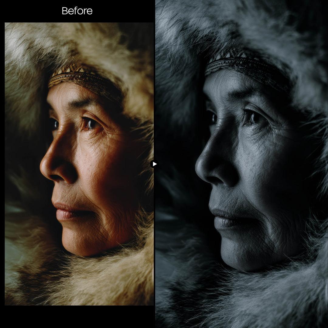 Mono Cold XMP presets color grading preview