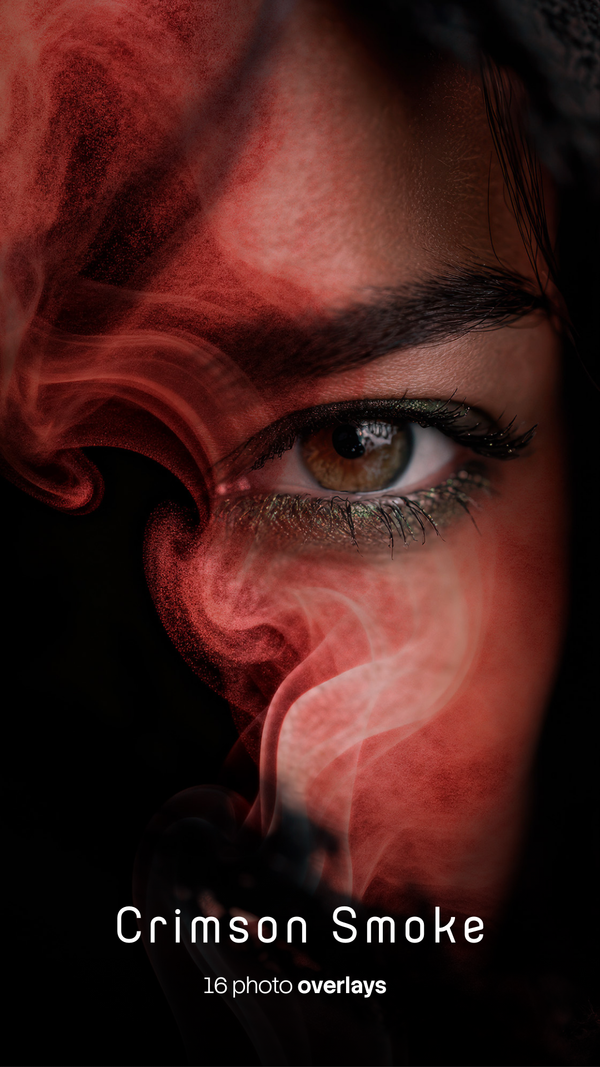 Crimson Smoke Overlays (16 JPG files)