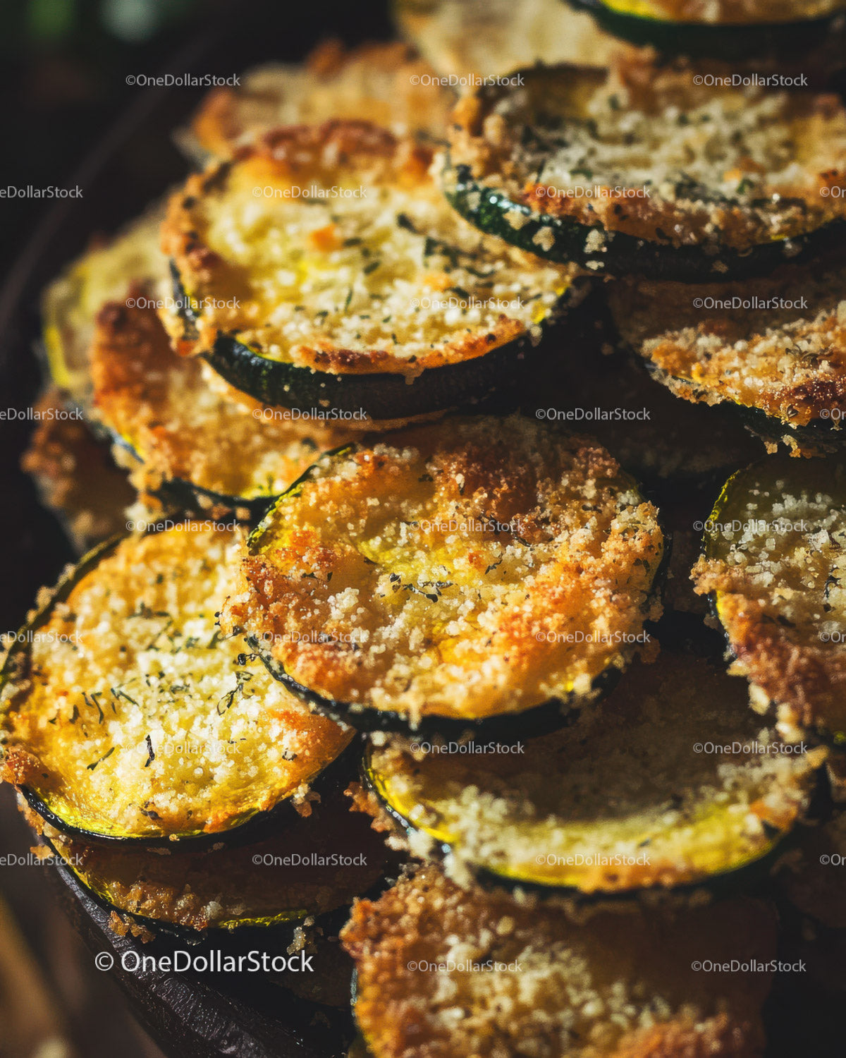 Crispy Breaded Zucchini Slices with Herb Seasoning