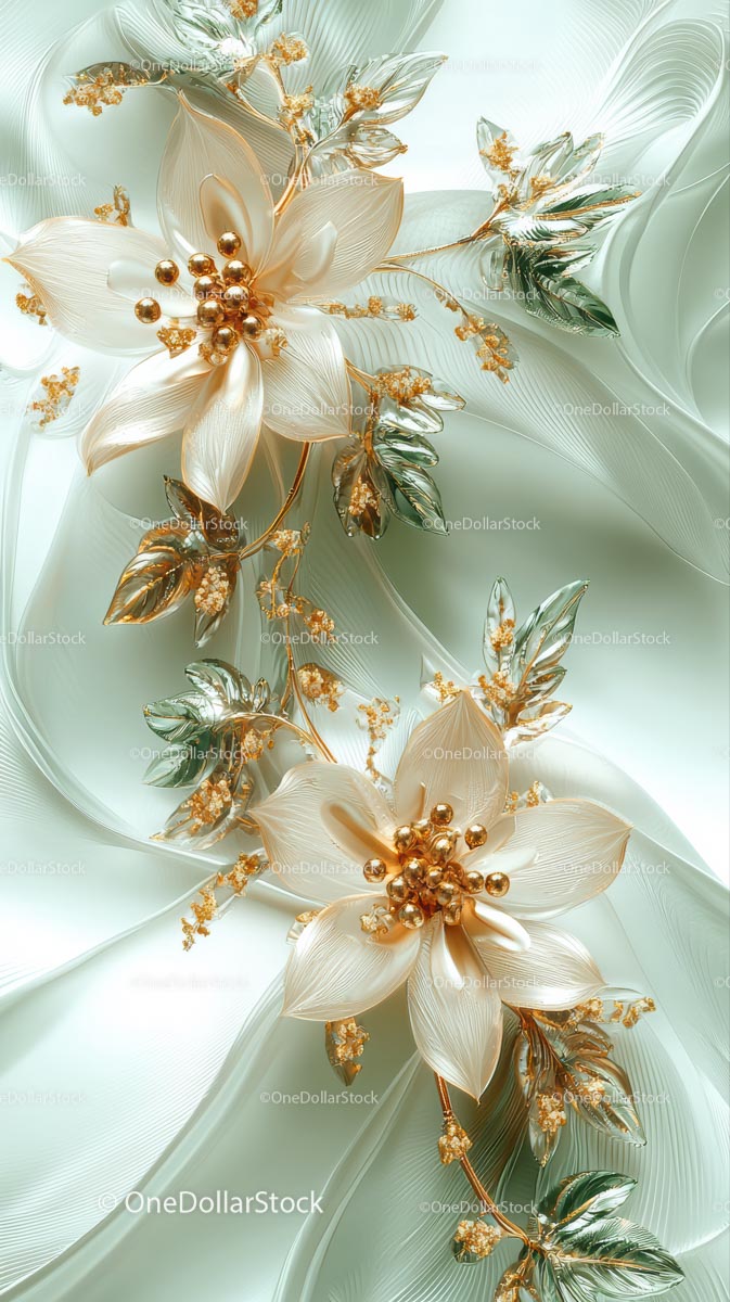 Elegant Silver and Gold Floral Arrangement with Metallic Accents
