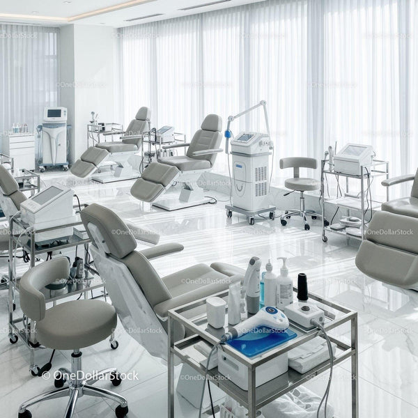 Modern Hospital Clinic with Medical Equipment and Patient Chairs