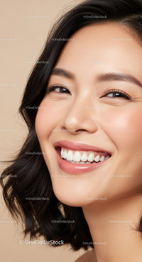 Close up happy young woman with radiant smile