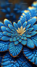 Close-Up of Blue Succulent with Intricate Leaf Pattern