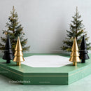 Minimalist Christmas Display with Modern Trees