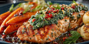 Gourmet Salmon Fillet with Fresh Herbs and Roasted Vegetables