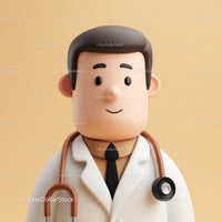 Friendly Doctor Figurine with Stethoscope for Healthcare Professionals