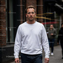 Man Walking Confidently Down Urban Street
