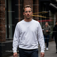 Man Walking Confidently Down Urban Street