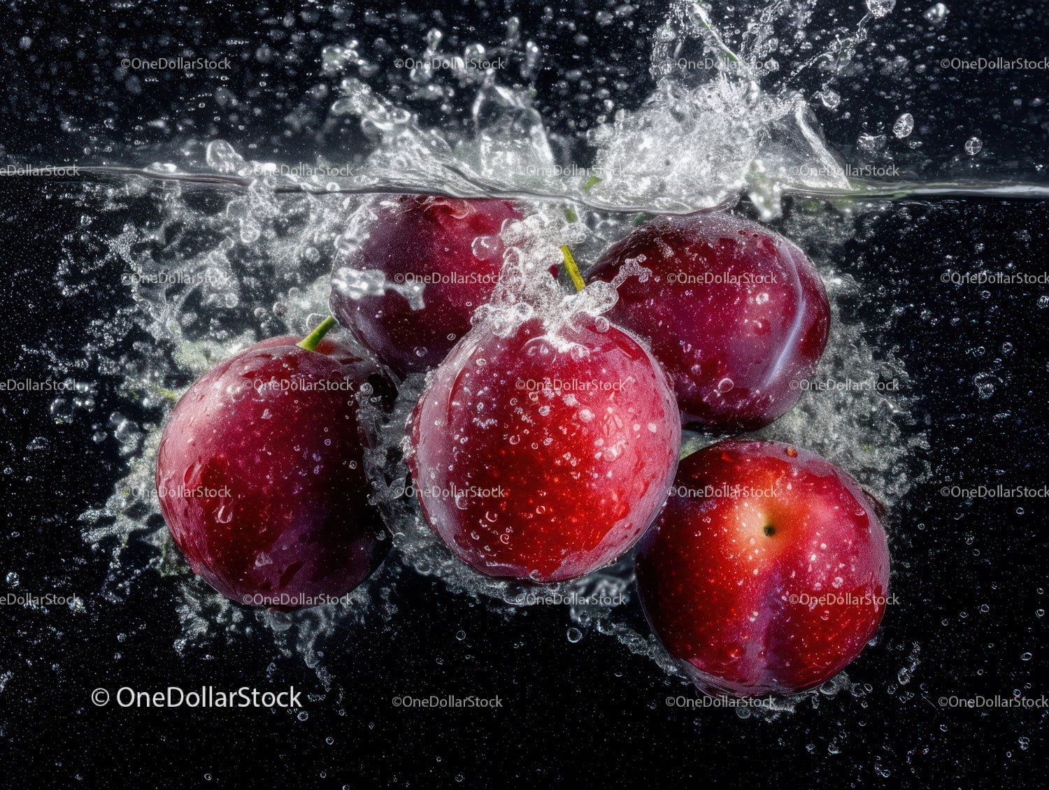 Red Cherries Splashing into Water with Refreshing Summer Vibe