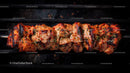 Juicy grilled chicken skewers with onion on barbecue