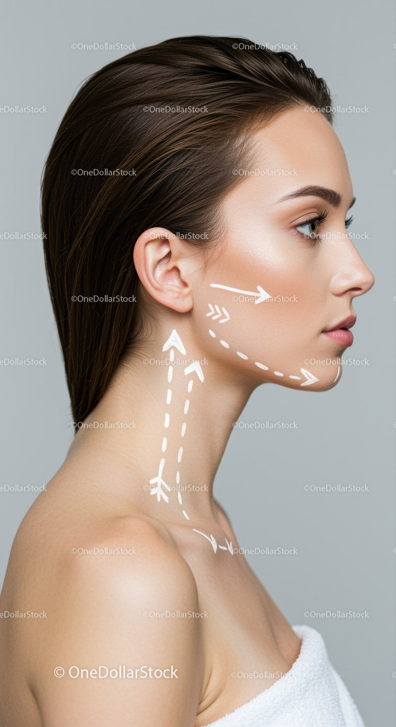 Elegant Female Profile for Beauty and Skincare Concept