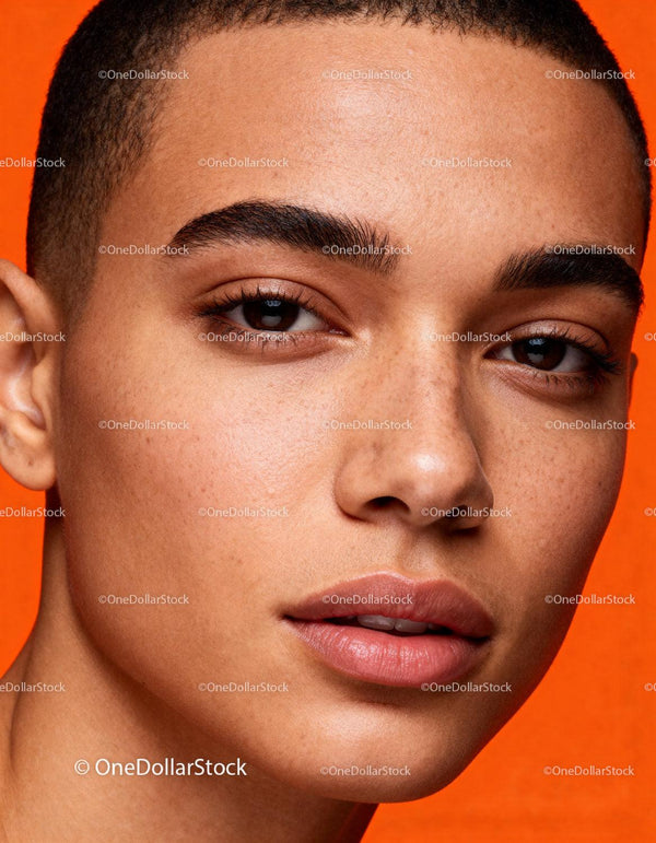 Close-Up of Natural Beauty with Smooth Skin and Soft Lips