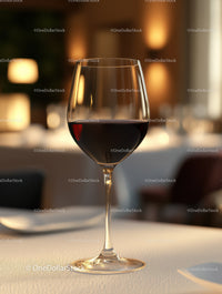 Elegant Glass of Red Wine in Warm Ambiance