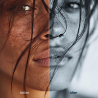 monochrome photography edit with BW Portraits Blue Lightroom presets