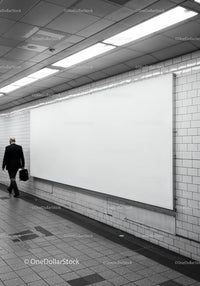 Minimalist Subway Tunnel with Tiled Walls and Modern Lighting