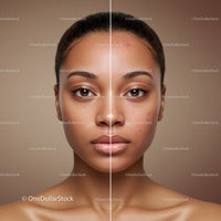 Portrait of a Young Woman with Flawless Skin and Symmetrical Face