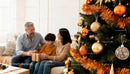 Family Sharing Christmas Gift Joy in Cozy Living Room