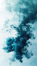 Blue Ink Smoke Abstract Art with Fluid Swirls for Backgrounds