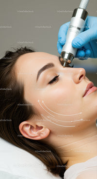 Professional facial treatment with skincare equipment for skin rejuvenation