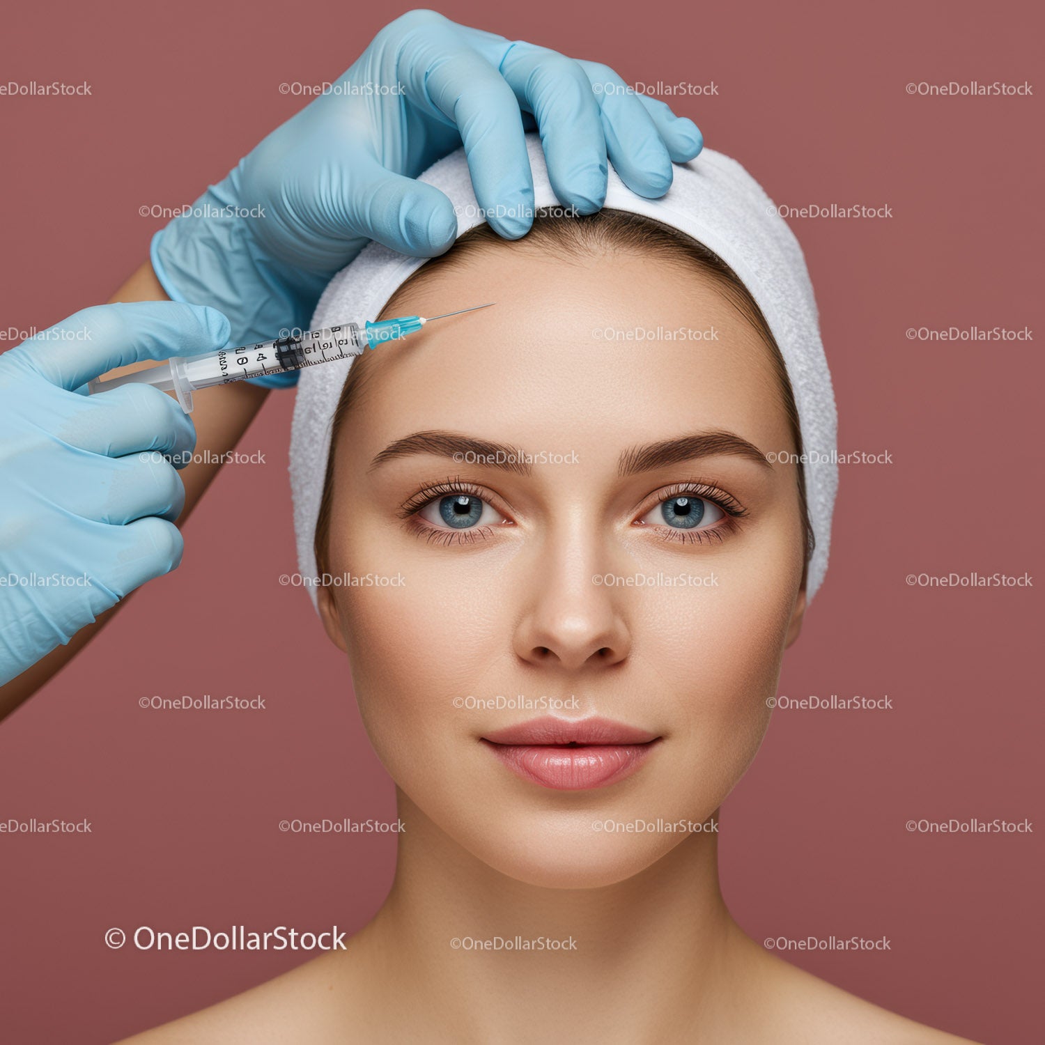 Professional Woman Receiving Botox Injection for Facial Rejuvenation