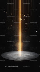 Futuristic Cosmic Energy Burst with Asteroid Debris Explosion