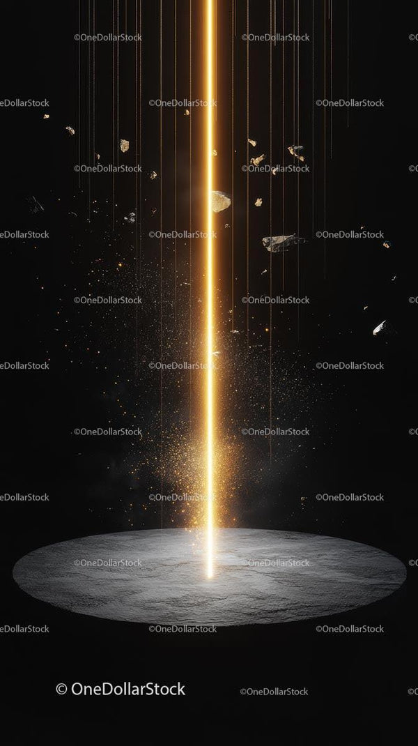Futuristic Cosmic Energy Burst with Asteroid Debris Explosion