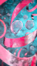 Futuristic Abstract Art with Vibrant Pink and Blue Elements