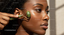 Close Up of Woman Receiving Facial Massage Highlighting Healthy Glowing Skin